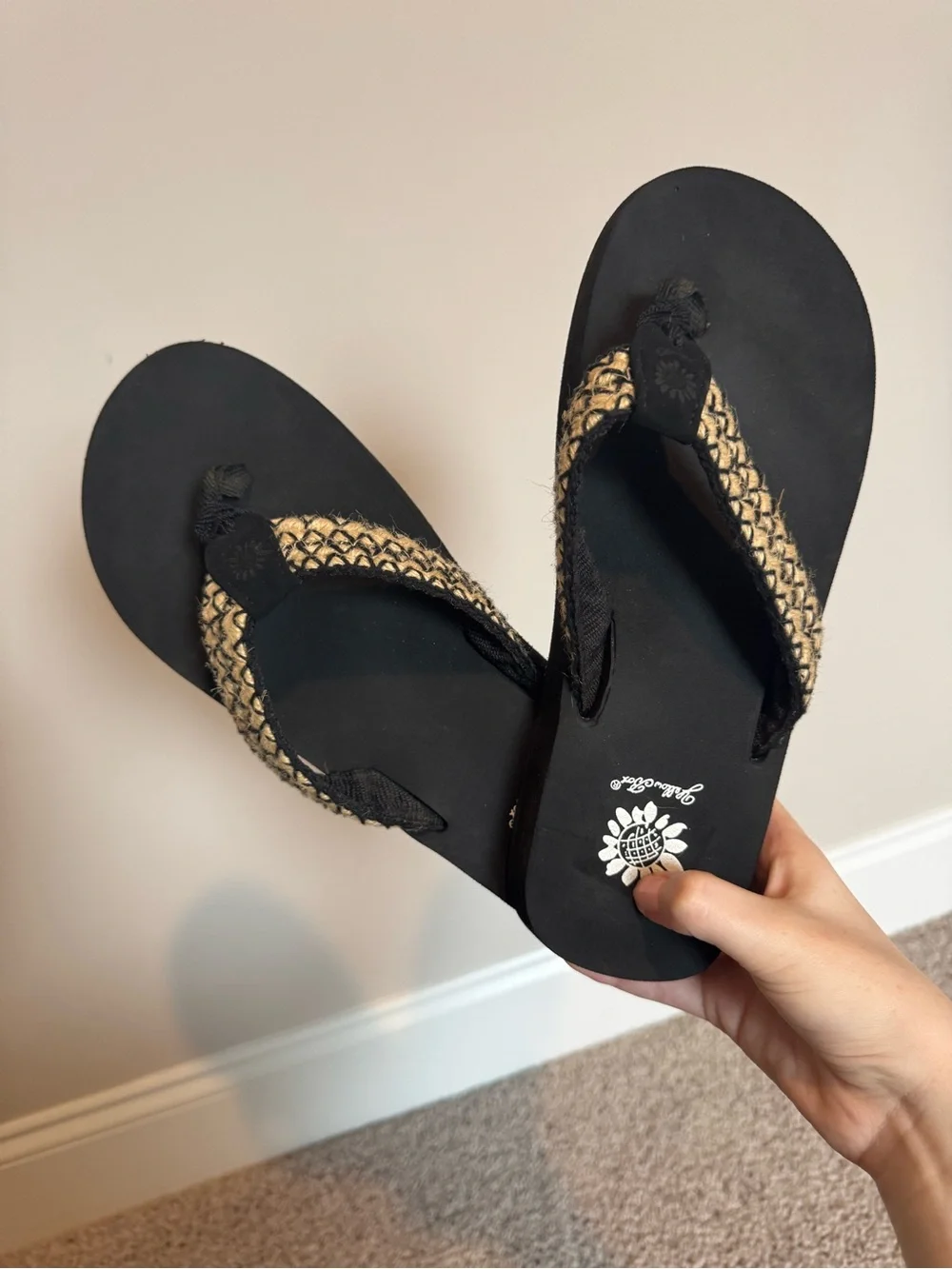 Yellow Box Raffia Braided Flip Flops - Picture 4 of 4